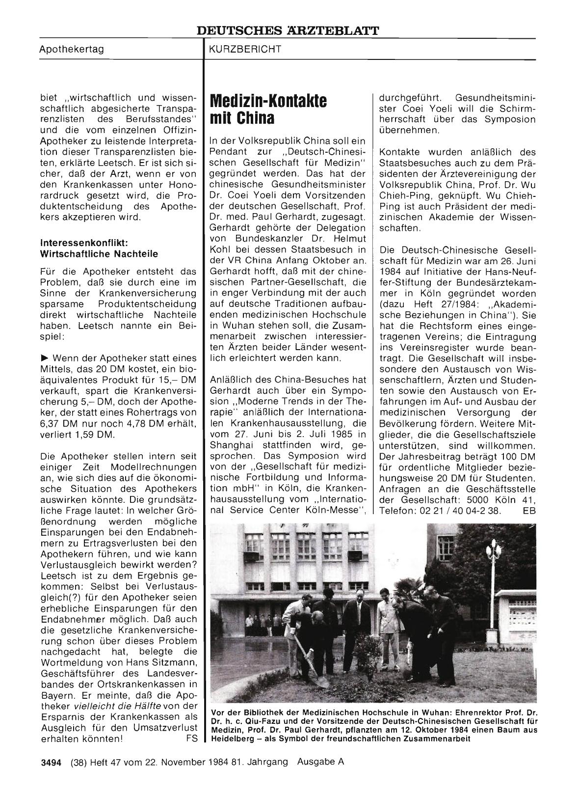 Vorschauseite 1: Medizin-Kontakte mit China