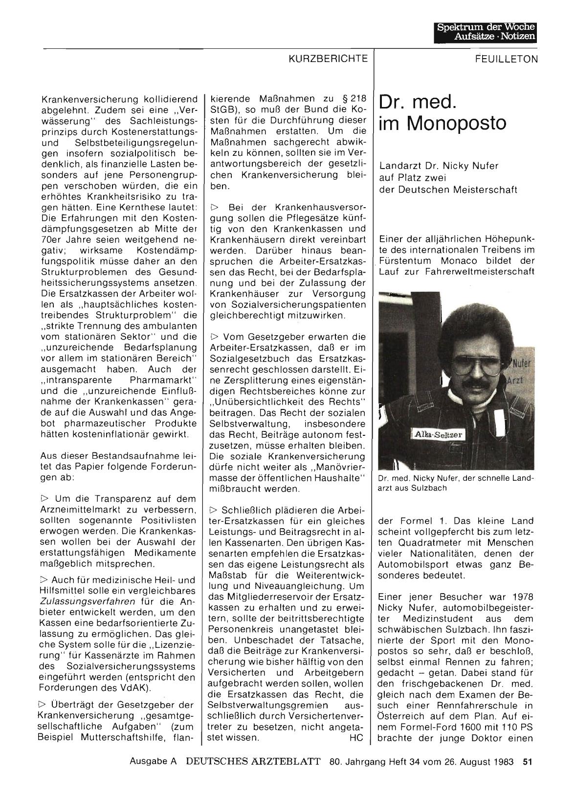 Vorschauseite 1: Dr. med. im Monoposto