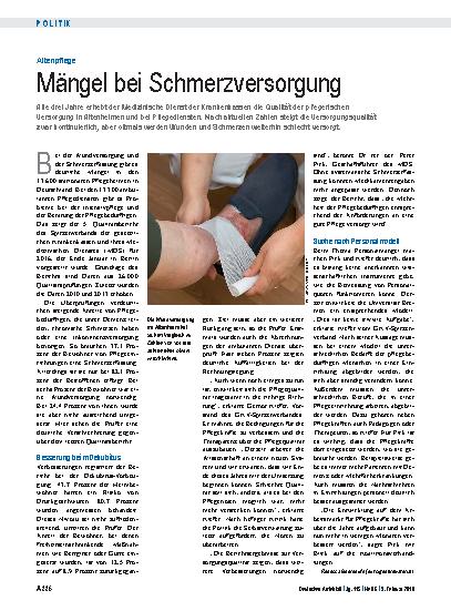 Vorschauseite 1: Altenpflege: Mängel bei Schmerzversorgung
