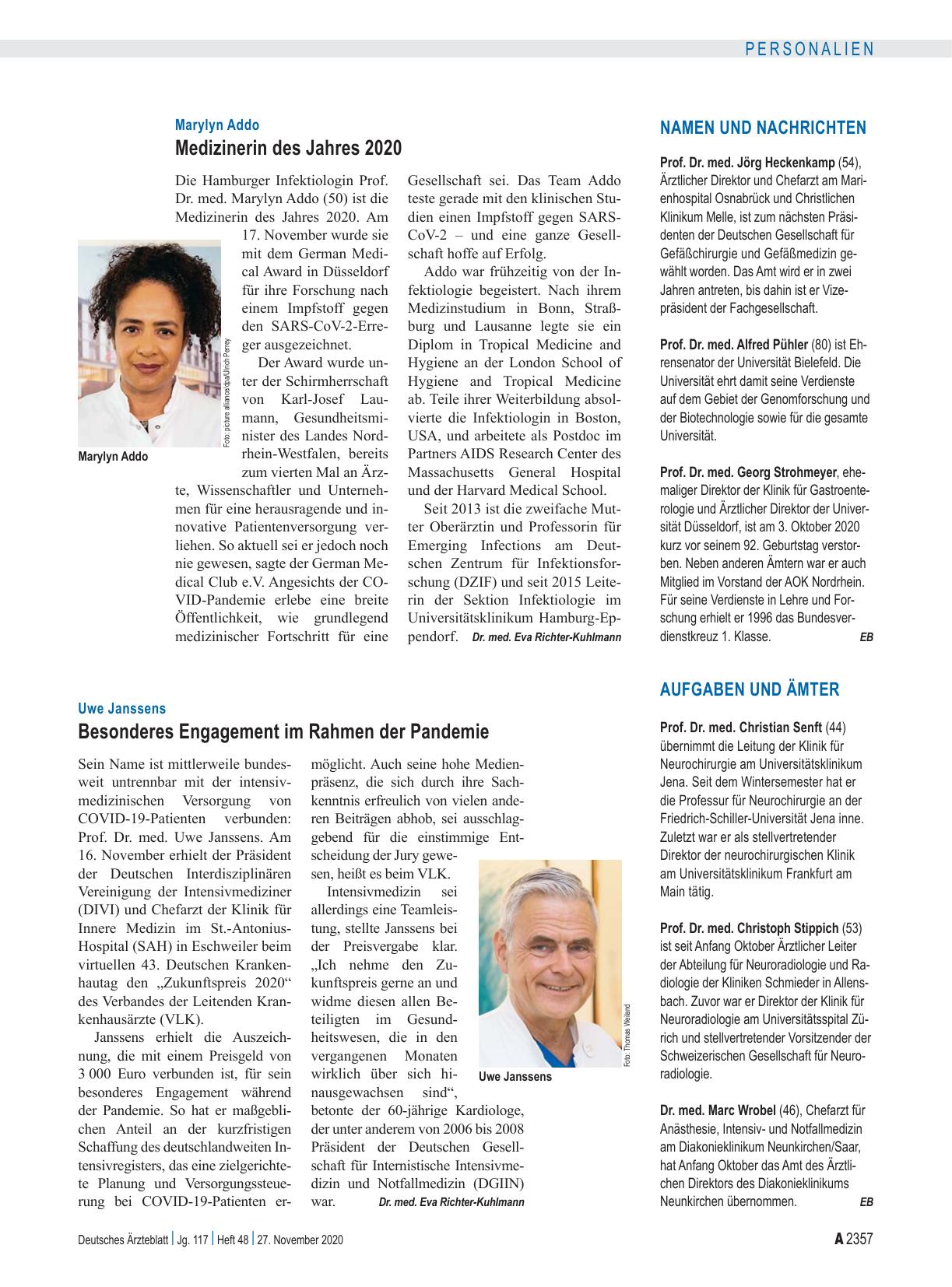 Vorschauseite 1: Namen und Nachrichten