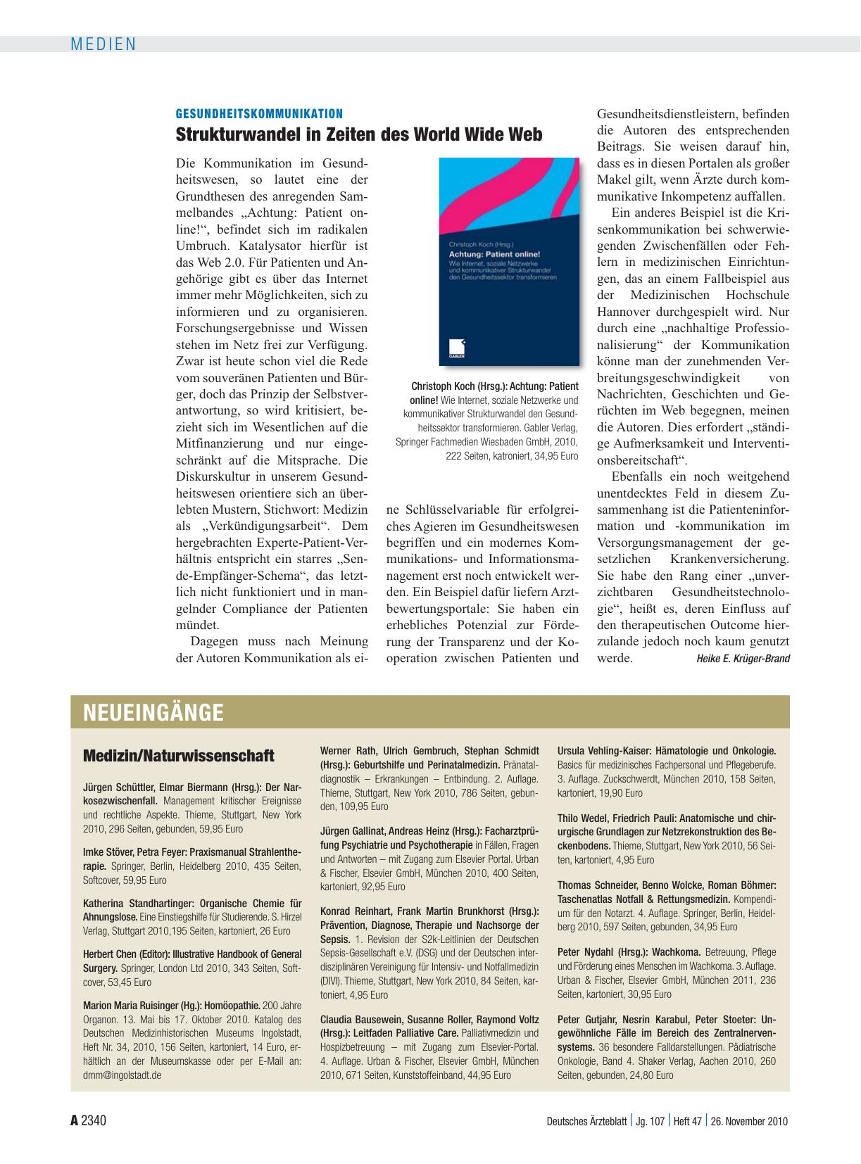 Vorschauseite 1: Neueingänge