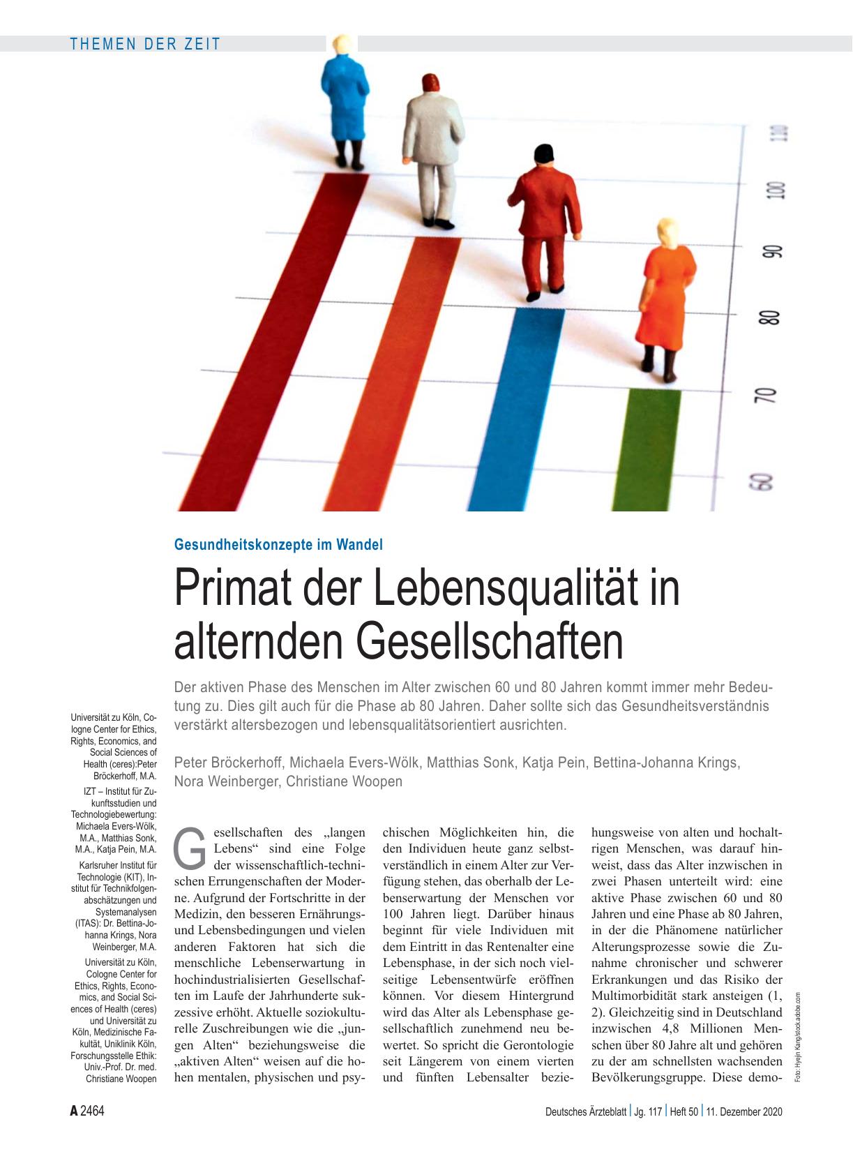 Vorschauseite 1: Gesundheitskonzepte im Wandel: Primat der Lebensqualität in alternden Gesellschaften
