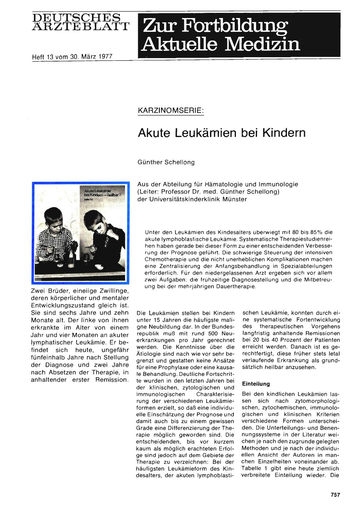Vorschauseite 1: Karzinomserie: Akute Leukämien bei Kindern