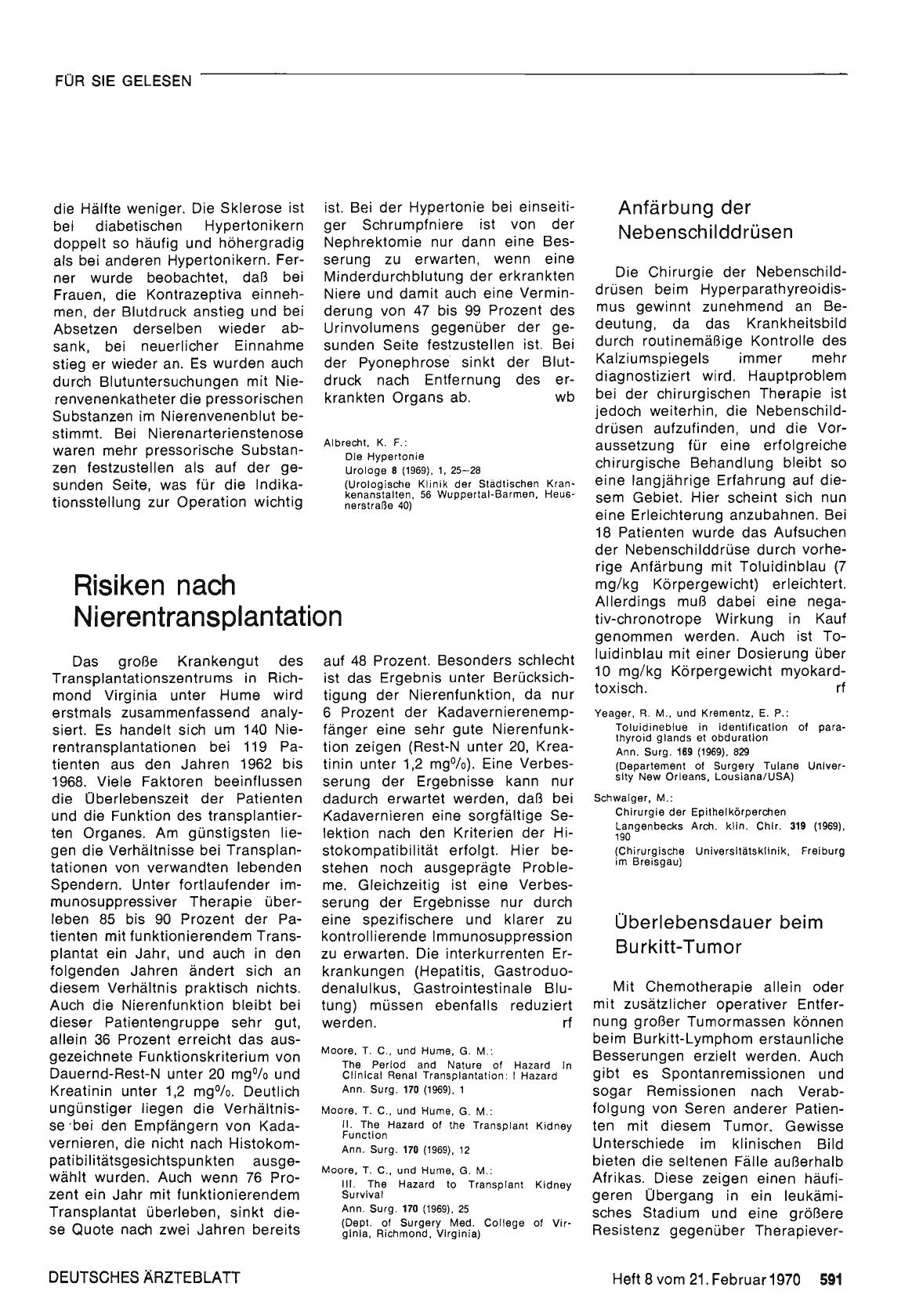 Vorschauseite 1: Überlebensdauer beim Burkitt-Tumor