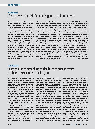 Vorschauseite 1: Rechtsreport: Beweiswert einer AU-Bescheinigung aus dem Internet