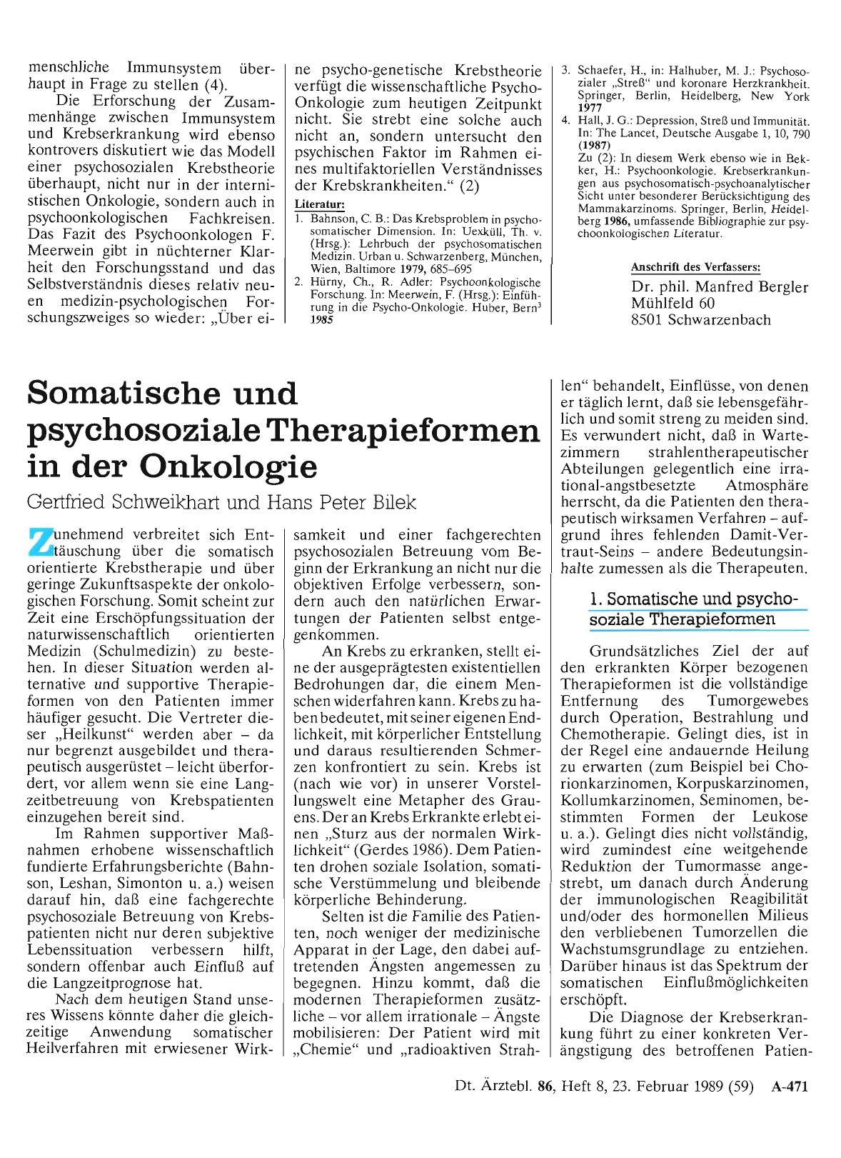 Vorschauseite 1: Somatische und psychosoziale Therapieformen in der Onkologie