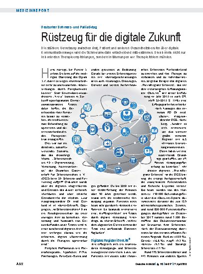 Vorschauseite 1: Deutscher Schmerzund Palliativtag: Rüstzeug für die digitale Zukunft