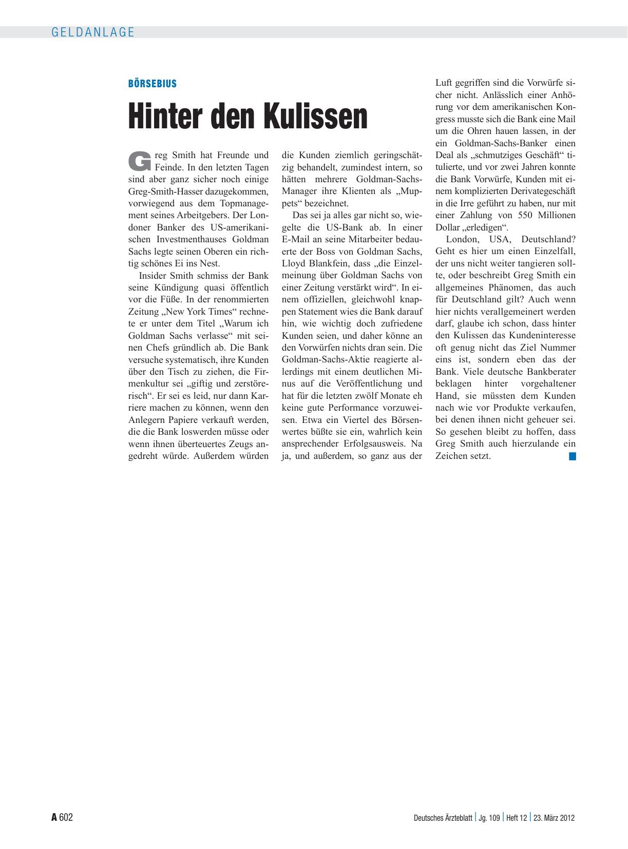 Vorschauseite 1: Börsebius: Hinter den Kulissen