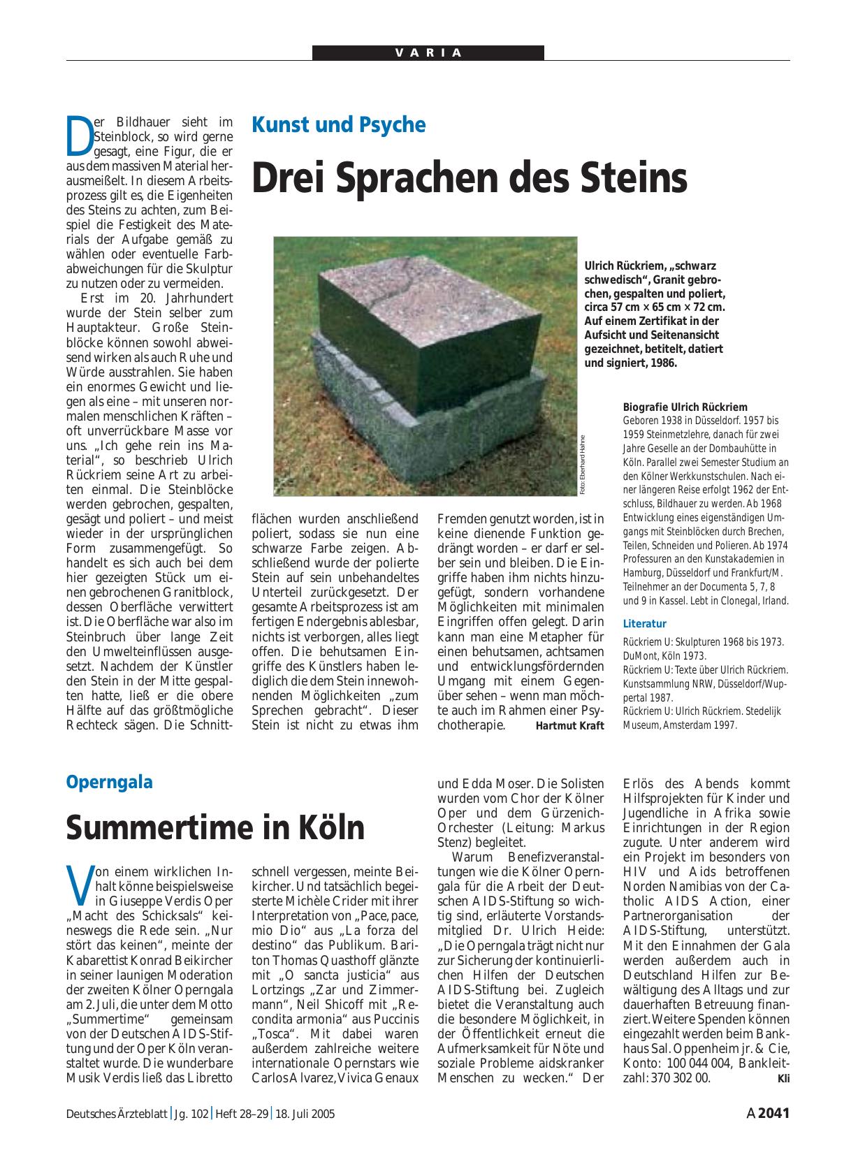 Vorschauseite 1: Operngala: Summertime in Köln