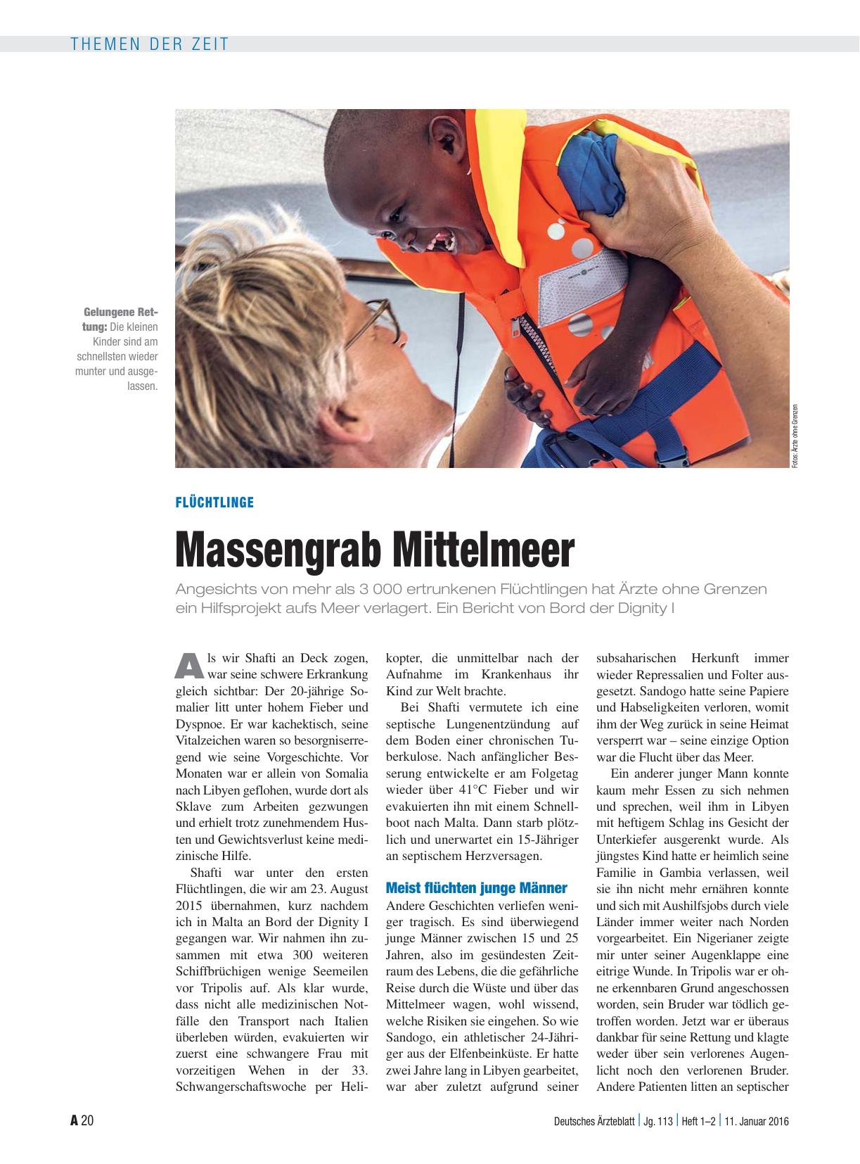 Vorschauseite 1: Flüchtlinge: Massengrab Mittelmeer