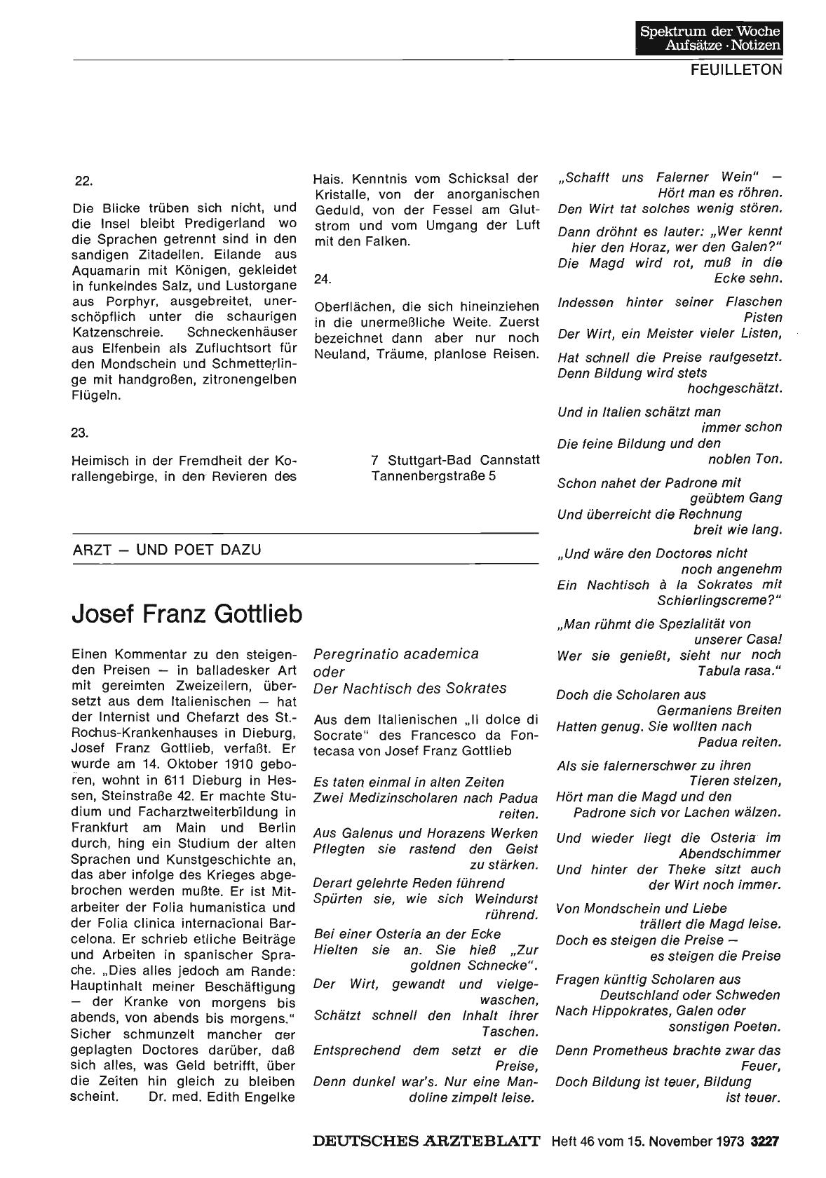 Vorschauseite 1: Josef Franz Gottlieb