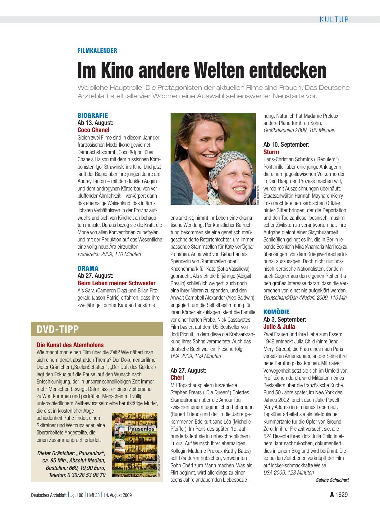 Vorschauseite 1: Filmkalender: Im Kino andere Welten entdecken