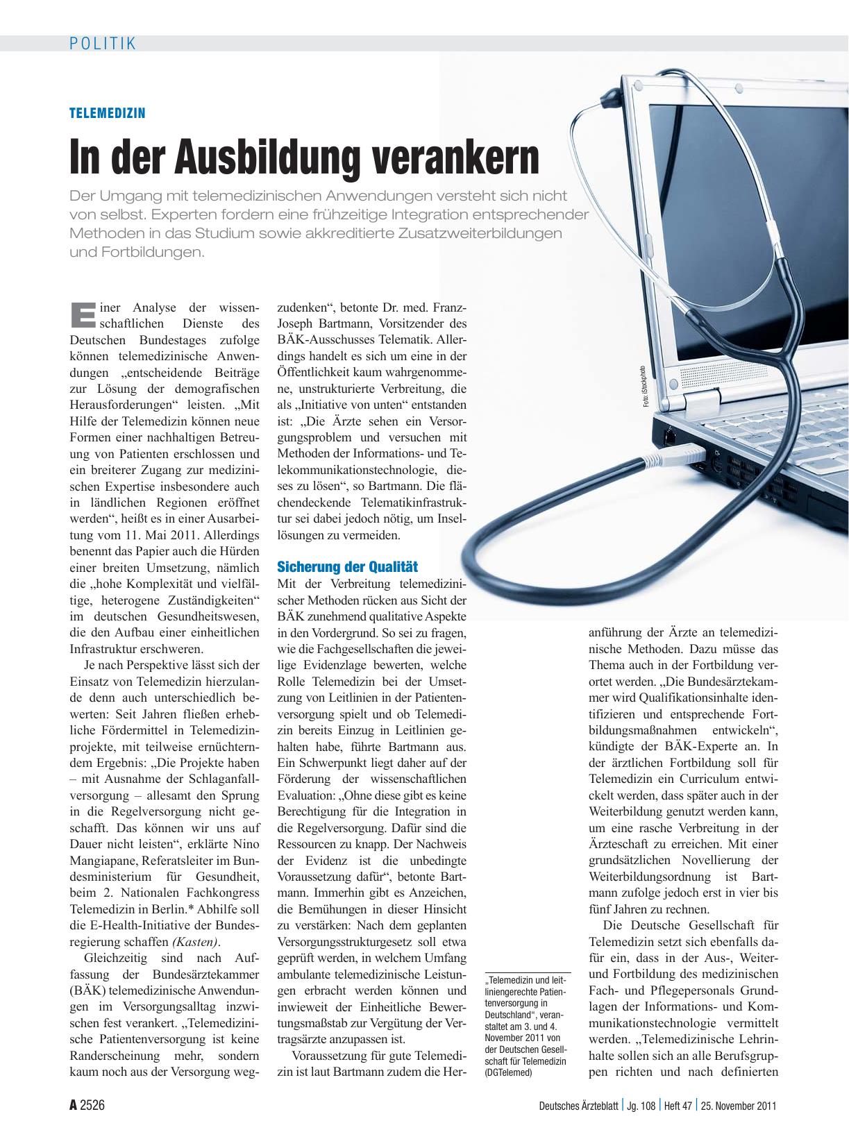 Vorschauseite 1: Telemedizin: In der Ausbildung verankern