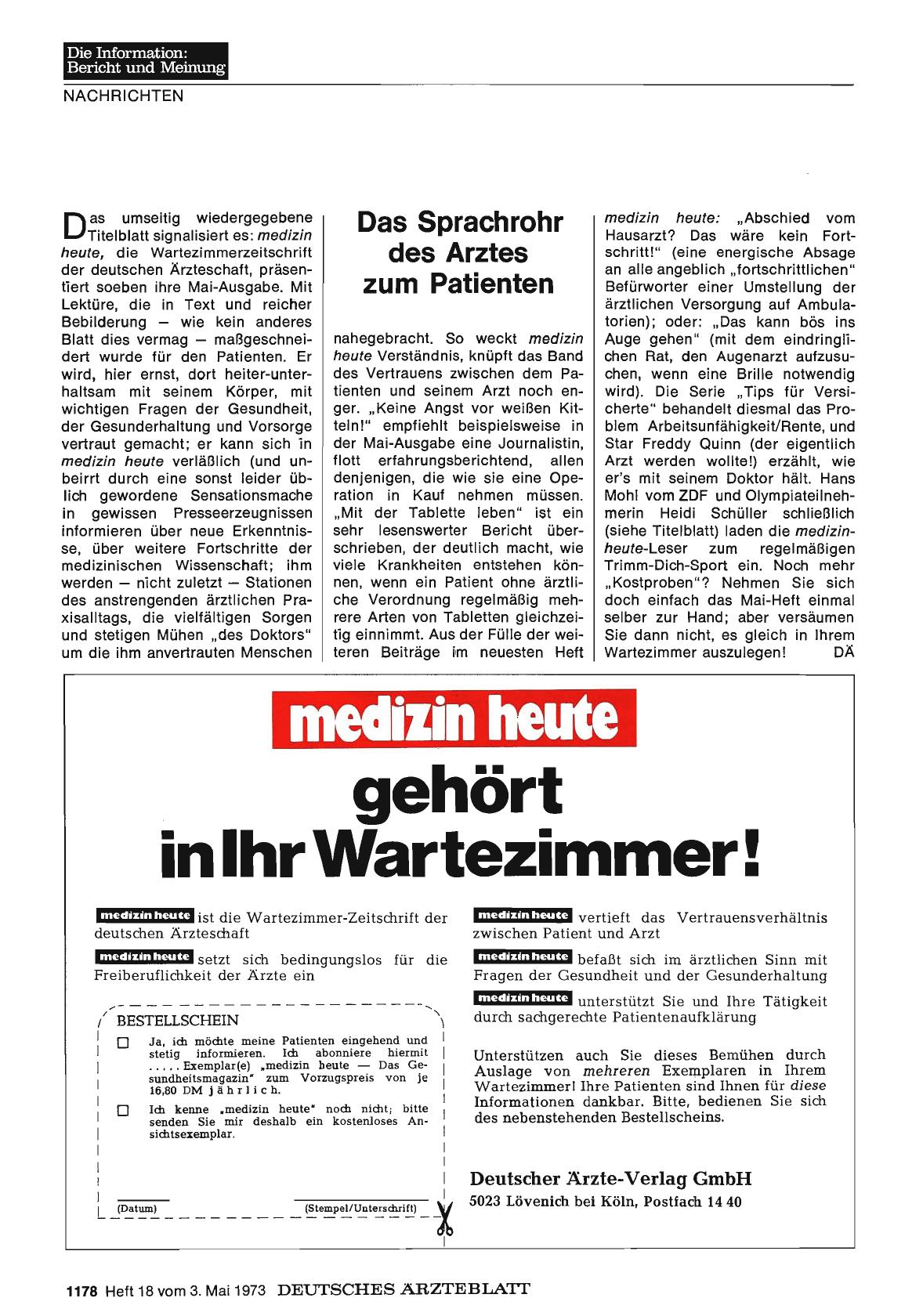 Vorschauseite 1: Das Sprachrohr des Arztes zum Patienten