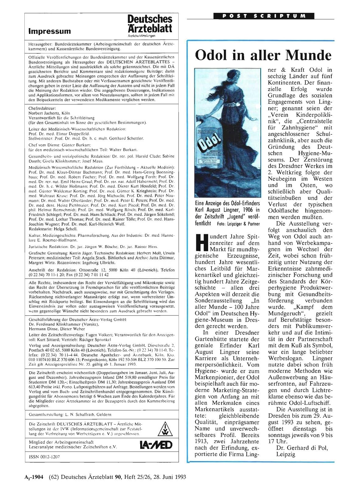 Vorschauseite 1: Odol in aller Munde