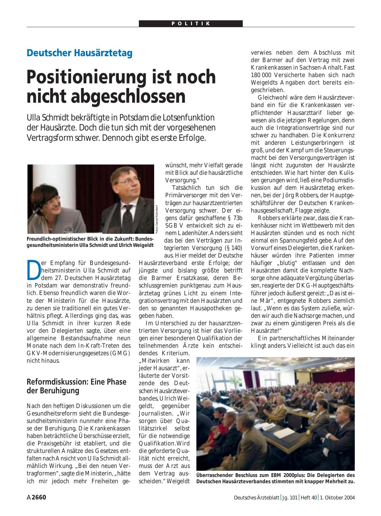 Vorschauseite 1: Deutscher Hausärztetag: Positionierung ist noch nicht abgeschlossen