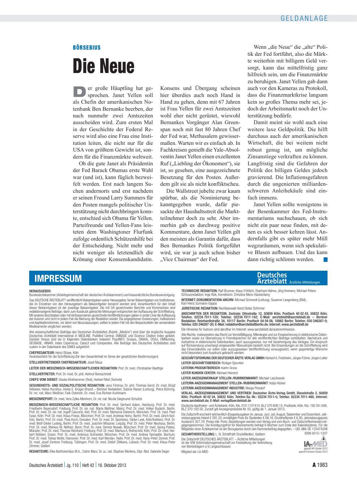 Vorschauseite 1: Börsebius: Die Neue