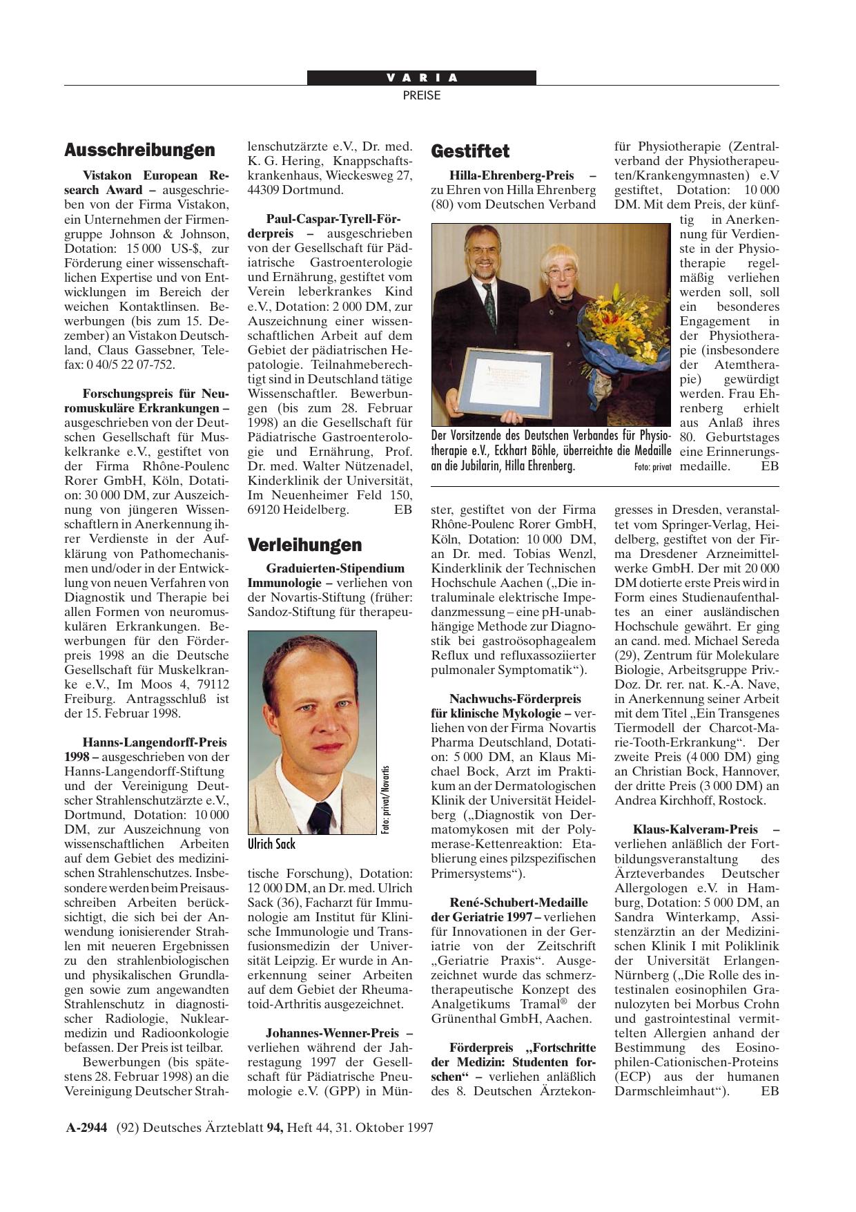 Vorschauseite 1: Ausschreibungen