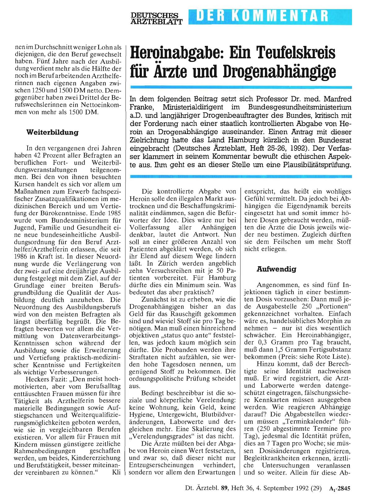 Vorschauseite 1: Heroinabgabe: Ein Teufelskreis für Ärzte und Drogenabhängige