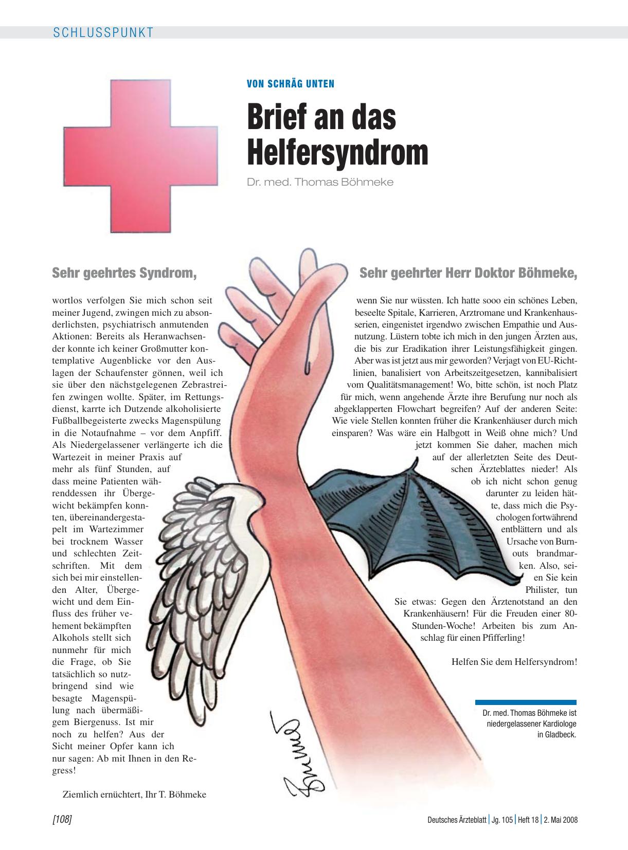 Vorschauseite 1: Von schräg unten: Brief an das Helfersyndrom