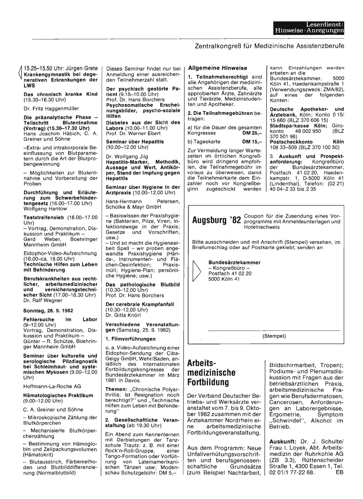 Vorschauseite 1: Arbeitsmedizinische Fortbildung