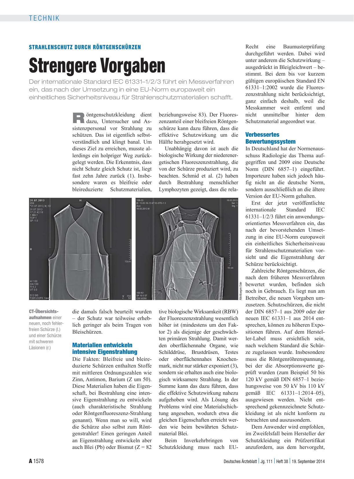 Vorschauseite 1: Strahlenschutz durch Röntgenschürzen: Strengere Vorgaben