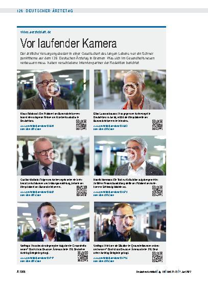 Vorschauseite 1: video.aerzteblatt.de: Vor laufender Kamera