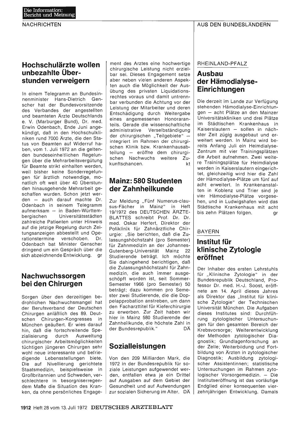 Vorschauseite 1: Bayern: Institut für klinische Zytologie eröffnet