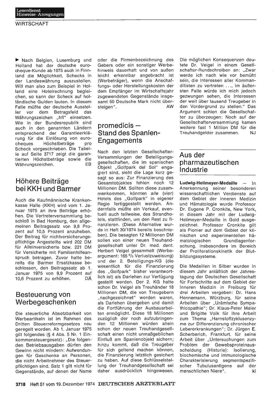 Vorschauseite 1: promedicis — Stand des Spanien-Engagements