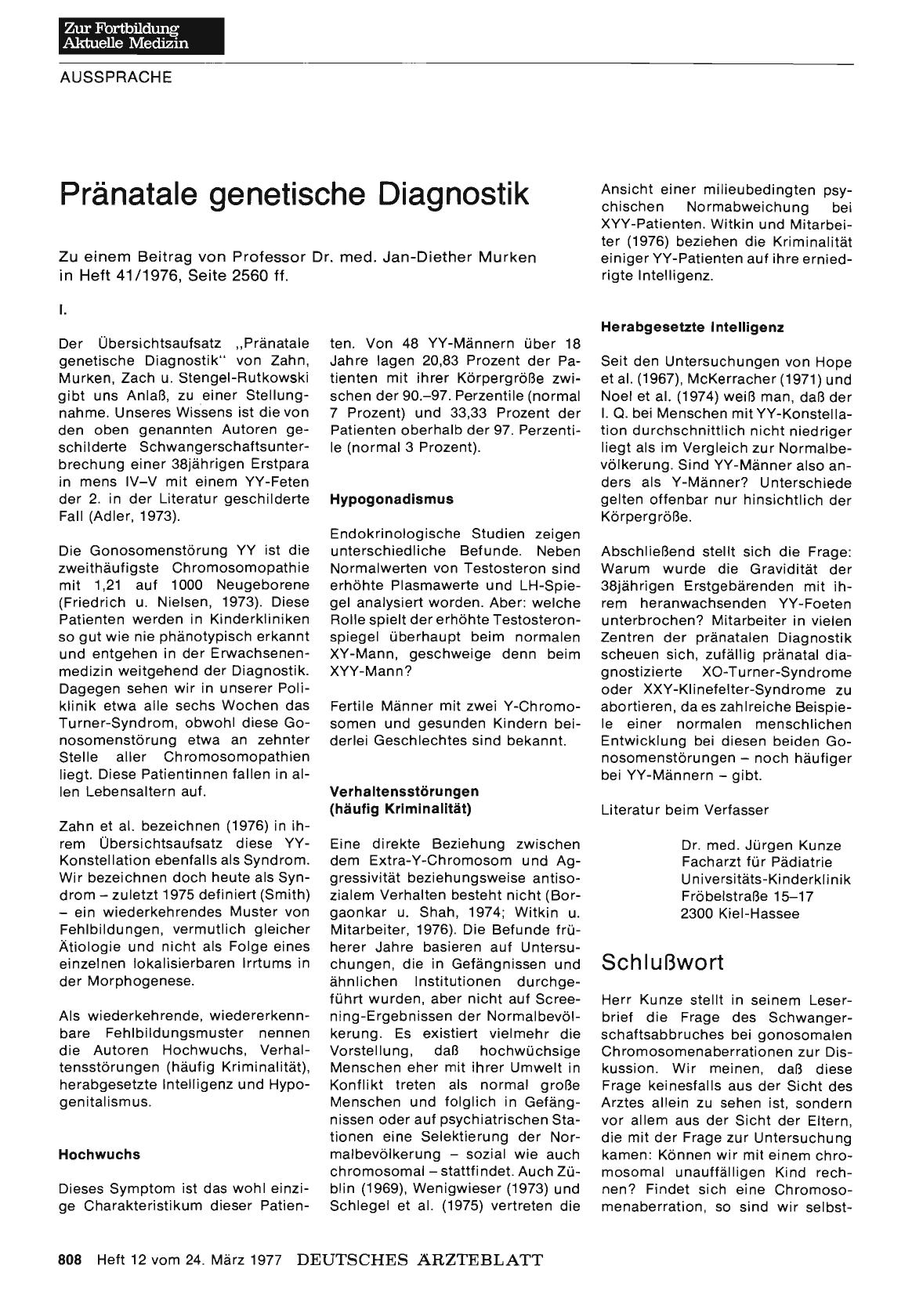 Vorschauseite 1: Pränatale genetische Diagnostik