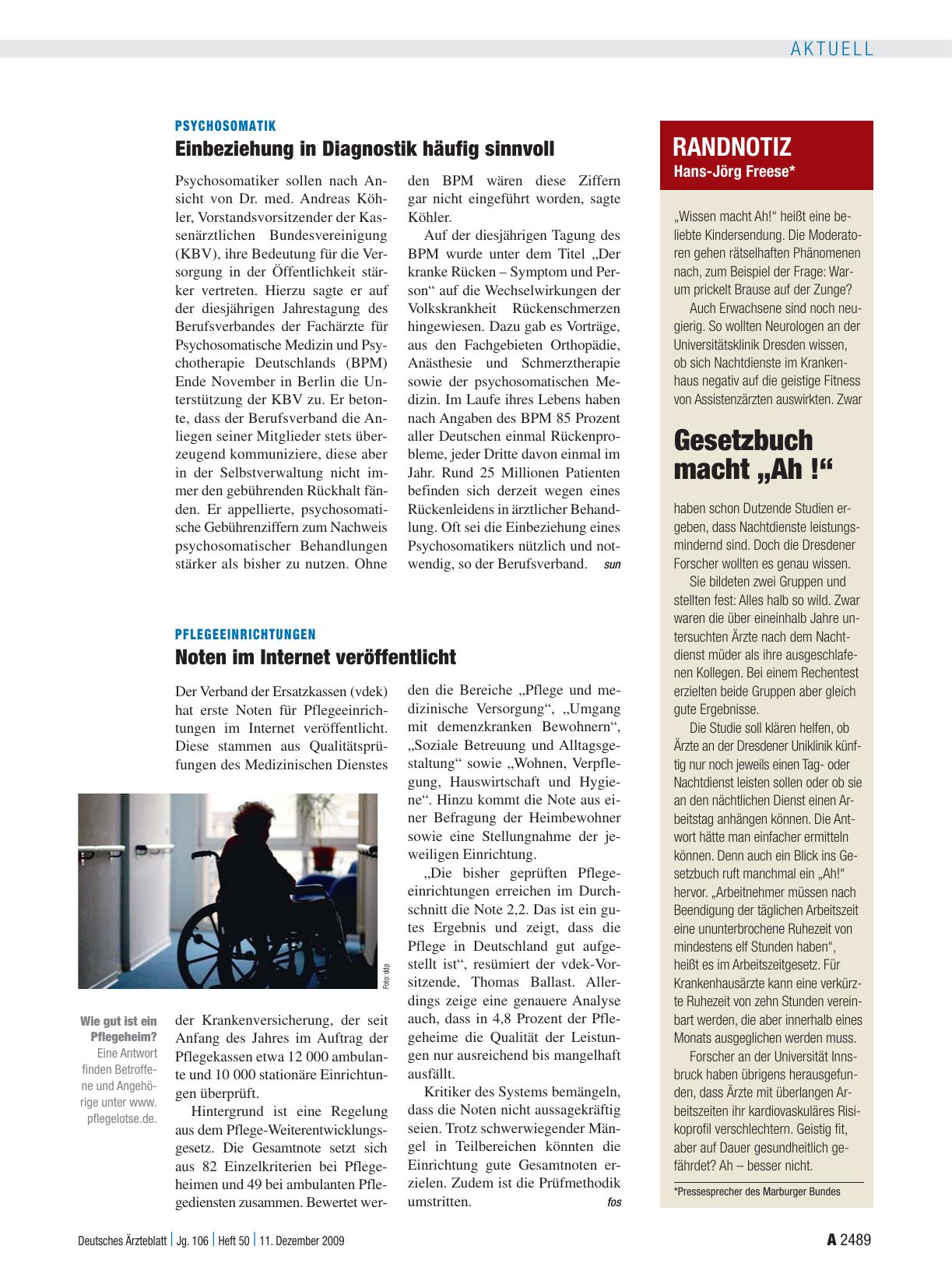 Vorschauseite 1: Psychosomatik: Einbeziehung in Diagnostik häufig sinnvoll