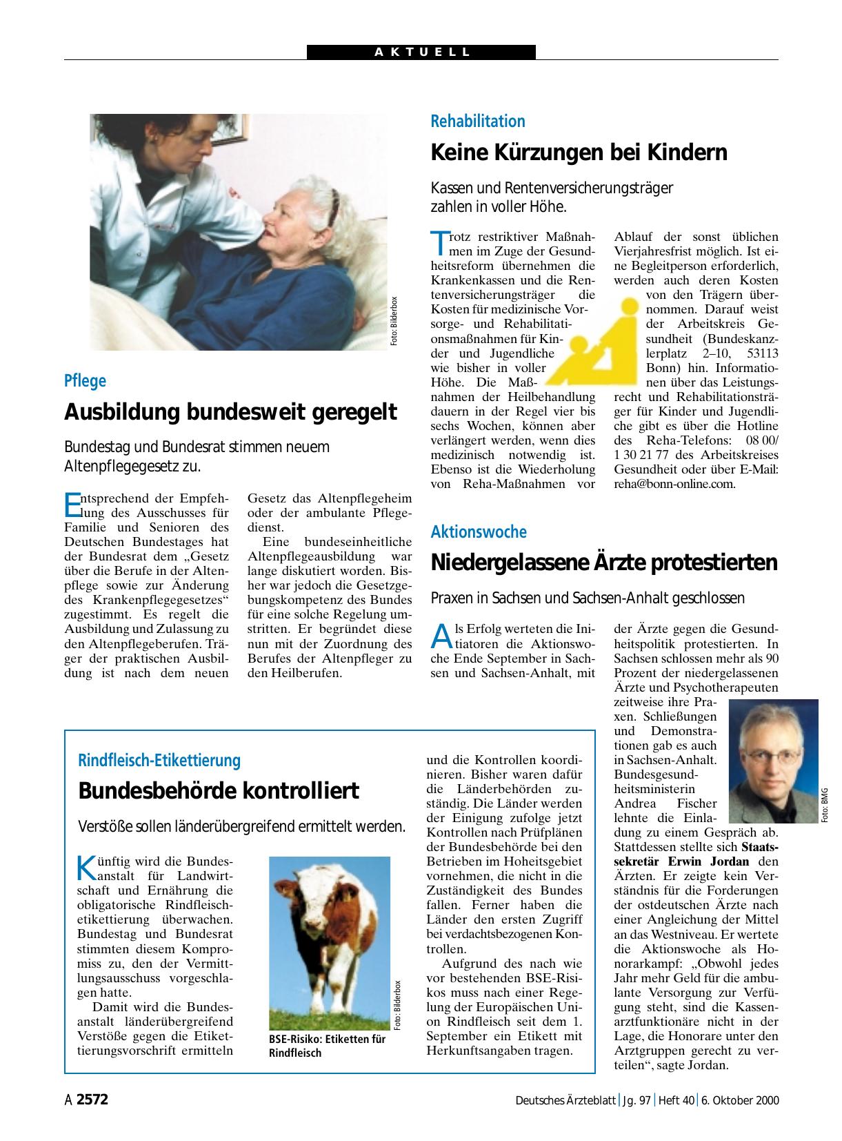 Vorschauseite 1: Rindfleisch-Etikettierung: Bundesbehörde kontrolliert
