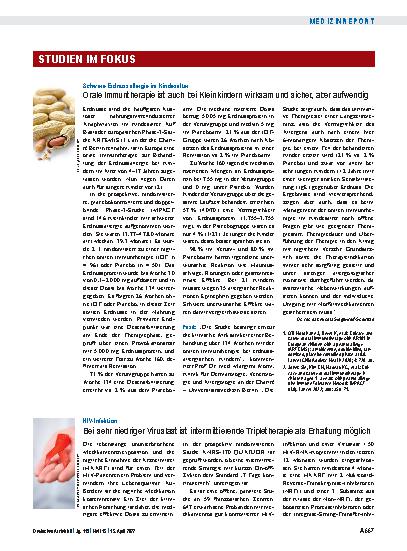 Vorschauseite 1: Schwere Erdnussallergie im Kindesalter: Orale Immuntherapie ist auch bei Kleinkindern wirksam und sicher, aber aufwendig