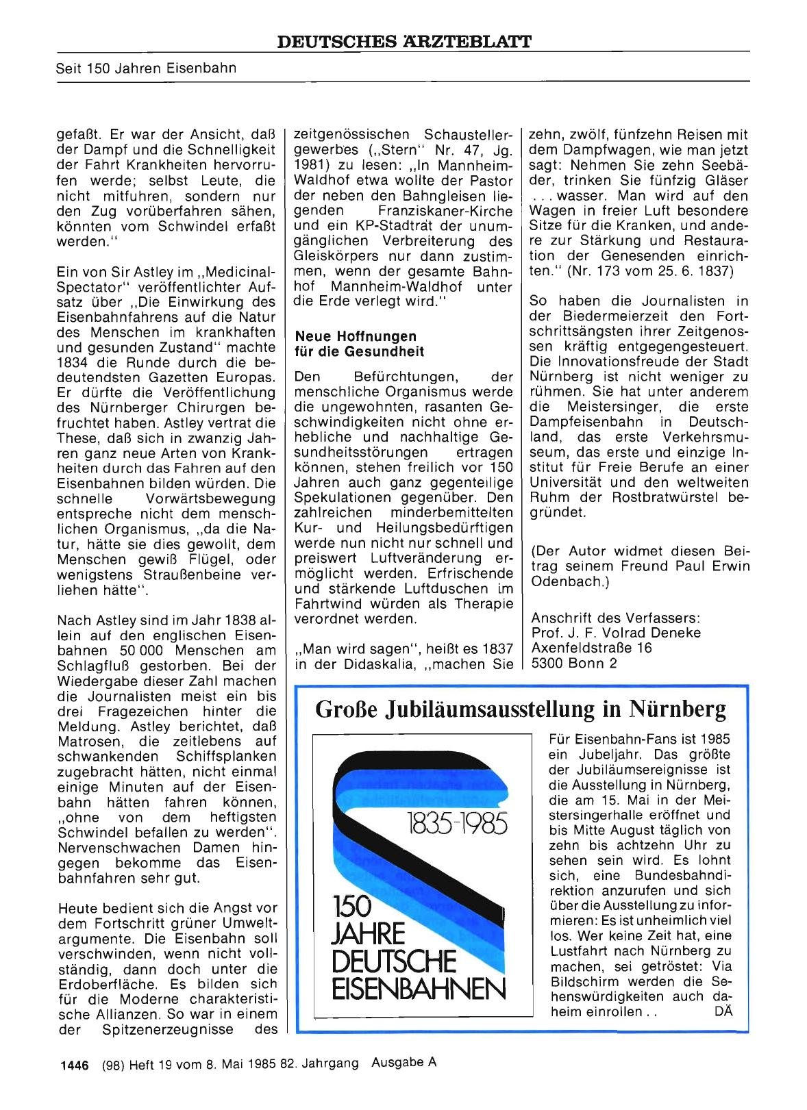 Vorschauseite 1: Große Jubiläumsausstellung in Nürnberg