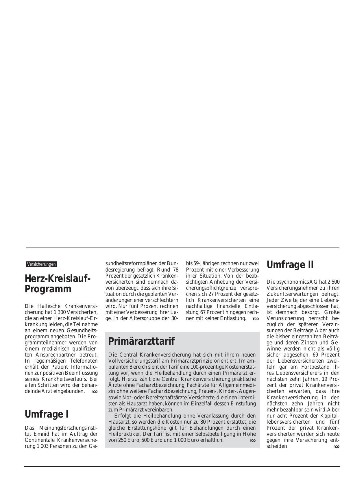 Vorschauseite 1: Primärarzttarif