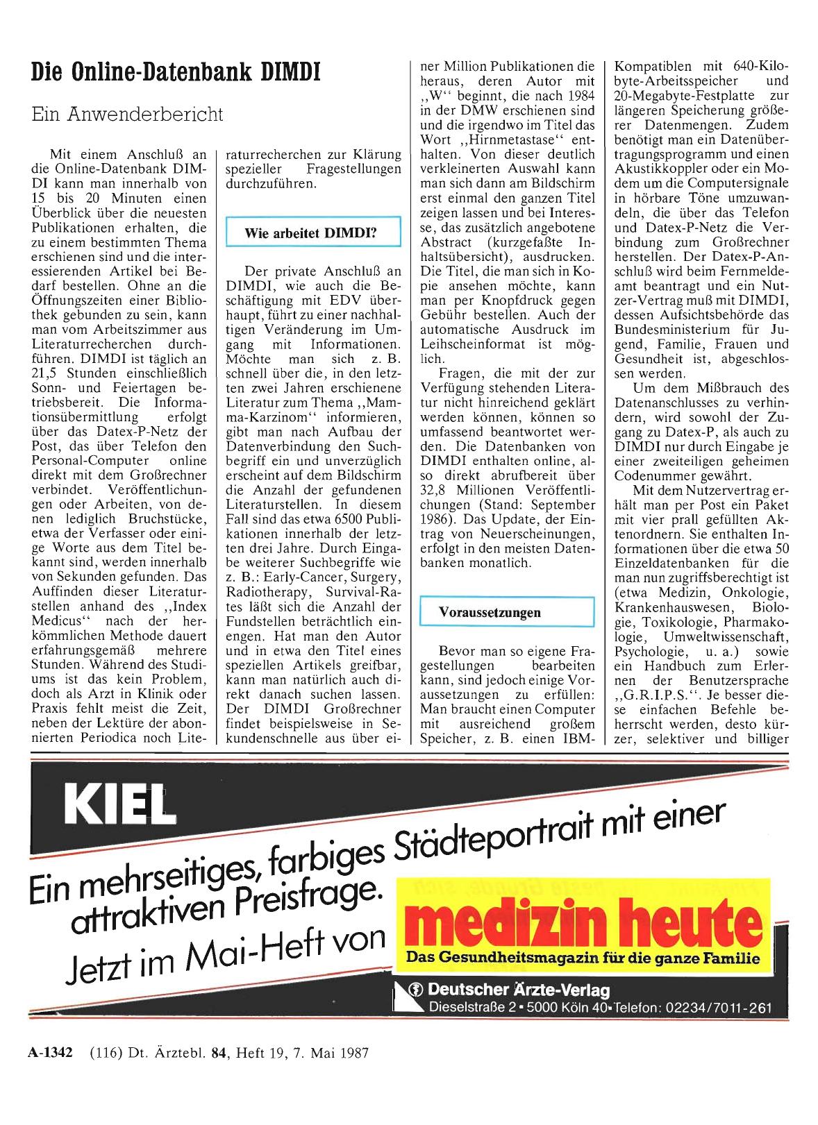 Vorschauseite 1: Die Online-Datenbank DIMDI