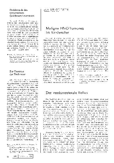 Vorschauseite 1: Maligne HNO-Tumoren im Kindesalter