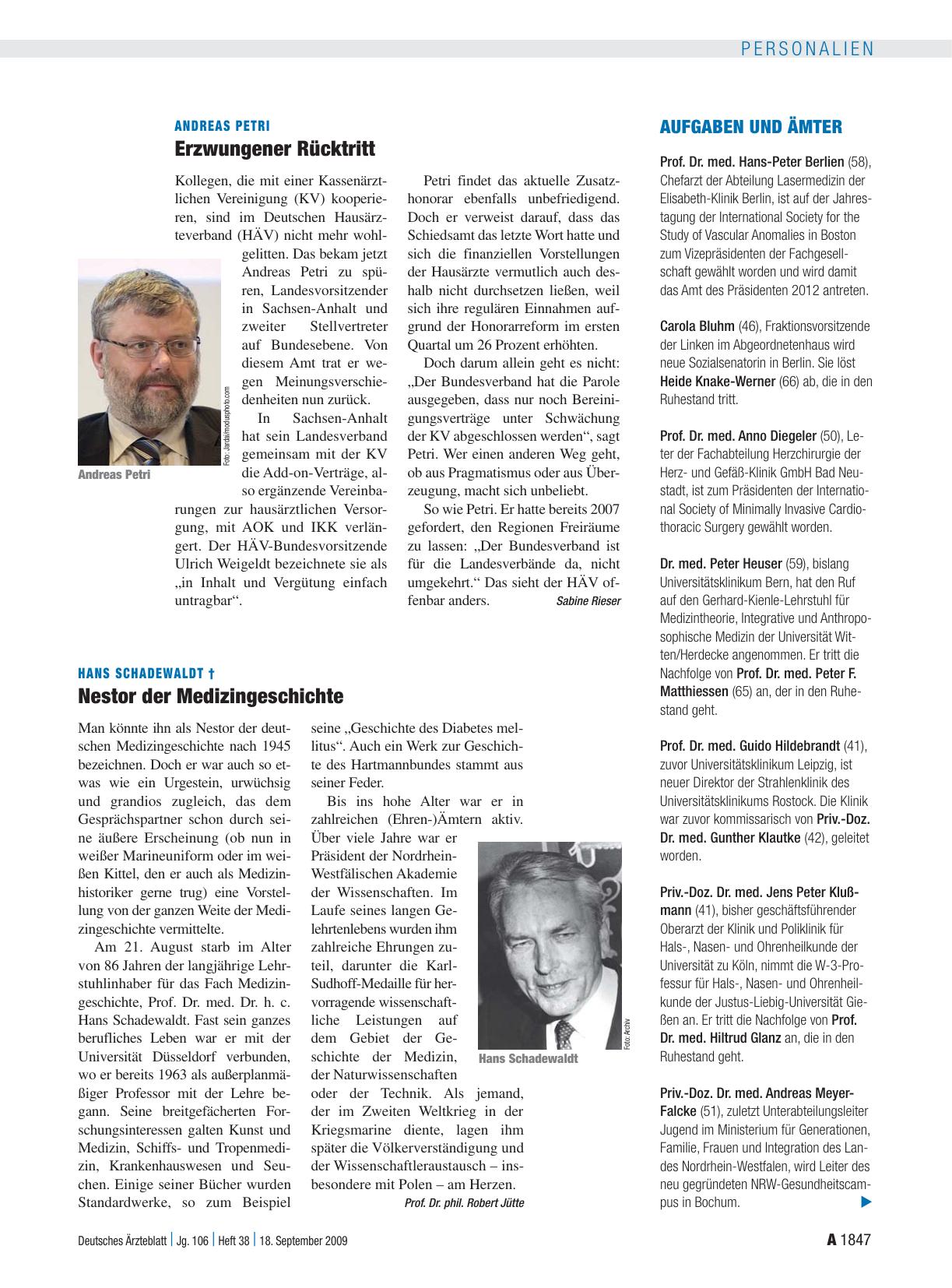 Vorschauseite 1: Andreas Petri: Erzwungener Rücktritt
