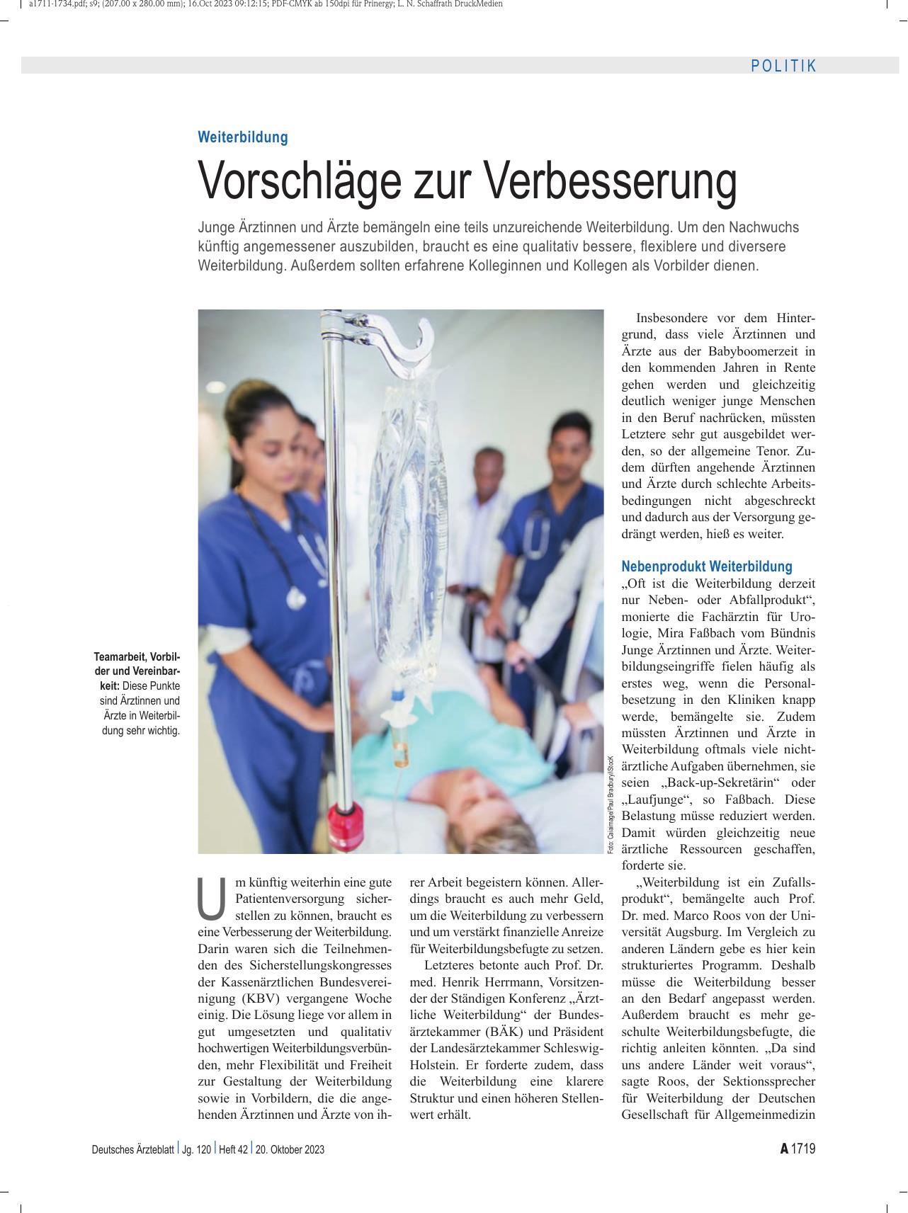 Vorschauseite 1: Weiterbildung: Vorschläge zur Verbesserung