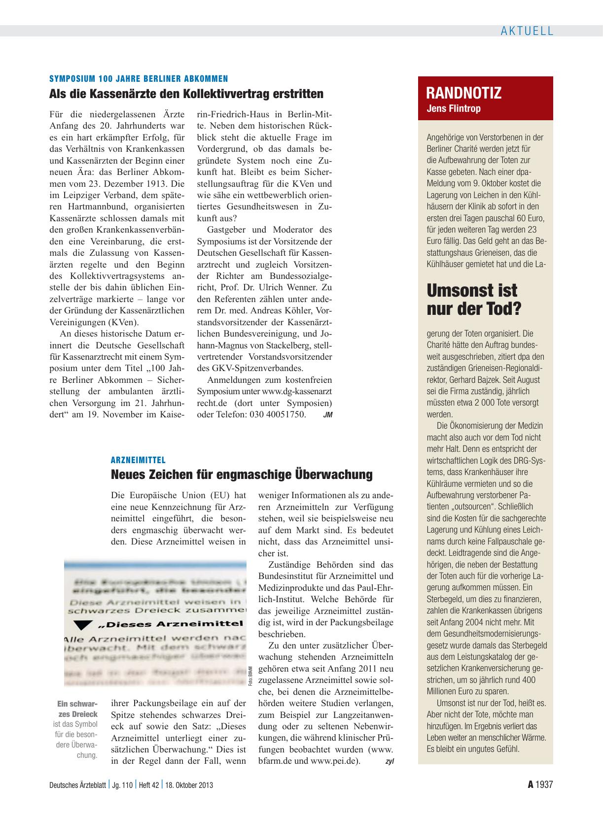 Vorschauseite 1: Randnotiz: Umsonst ist nur der Tod?