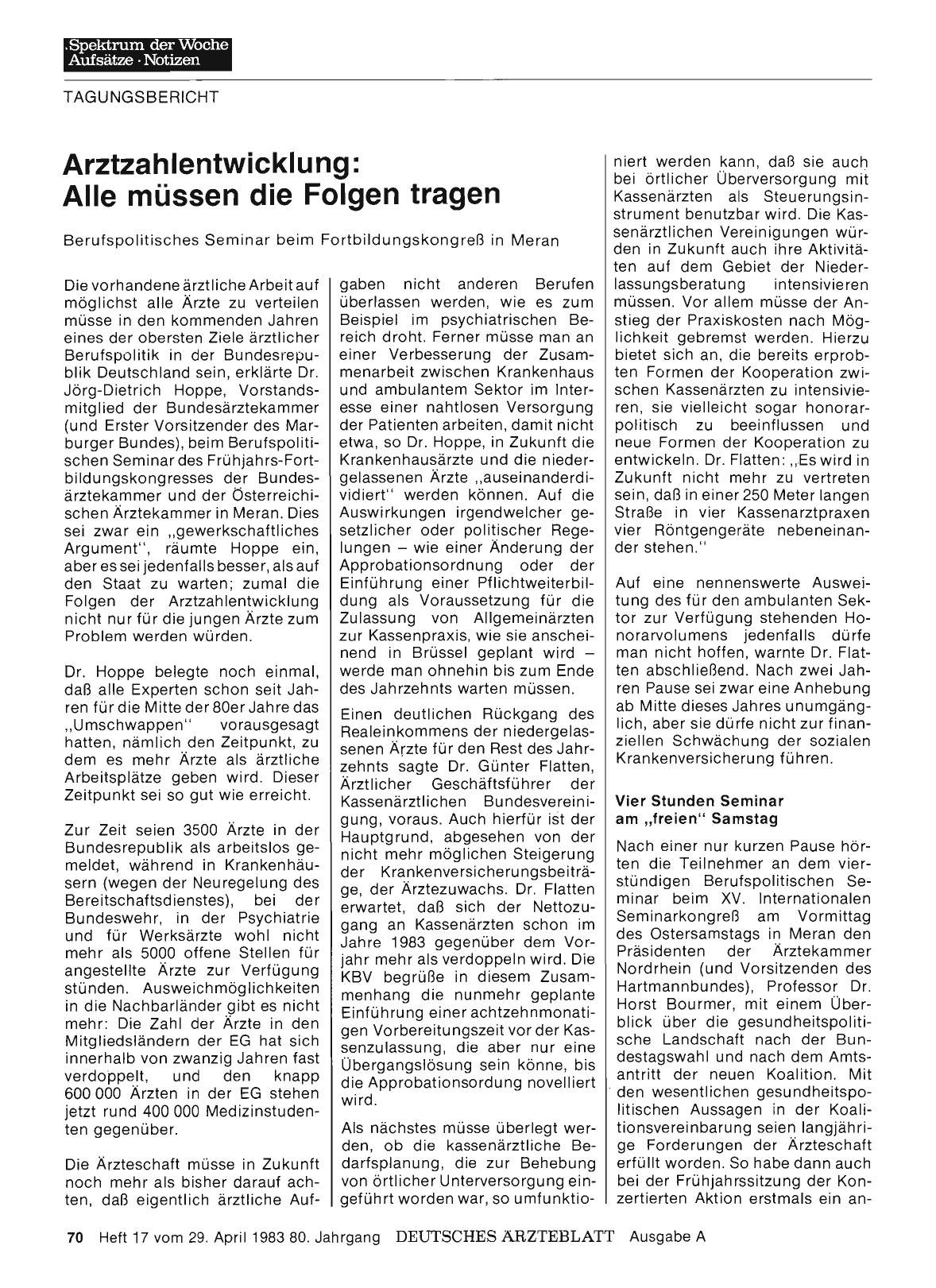 Vorschauseite 1: Arztzahlentwicklung: Alle müssen die Folgen tragen