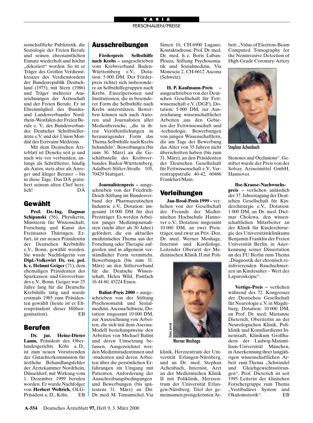Vorschauseite 1: Ausschreibungen