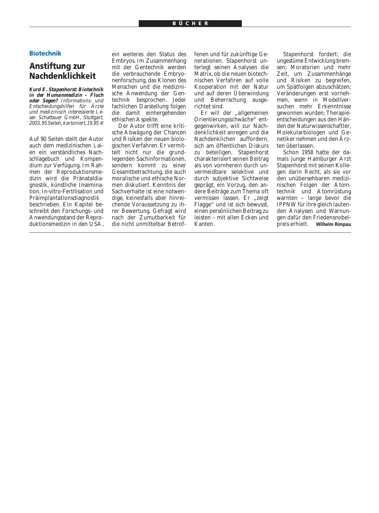 Vorschauseite 1: Biotechnik in der Humanmedizin – Fluch oder Segen?