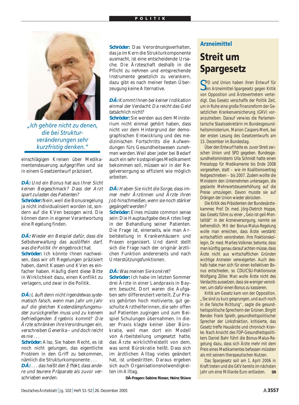 Vorschauseite 1: Arzneimittel: Streit um Spargesetz