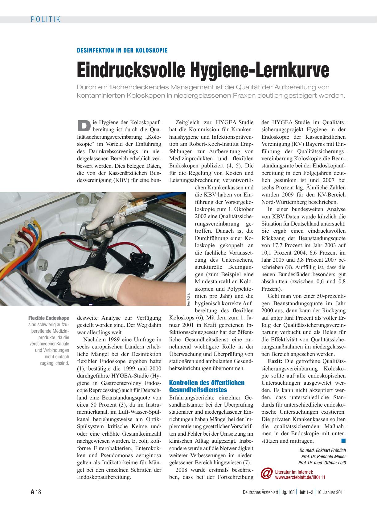 Vorschauseite 1: Desinfektion in der Koloskopie: Eindrucksvolle Hygiene-Lernkurve