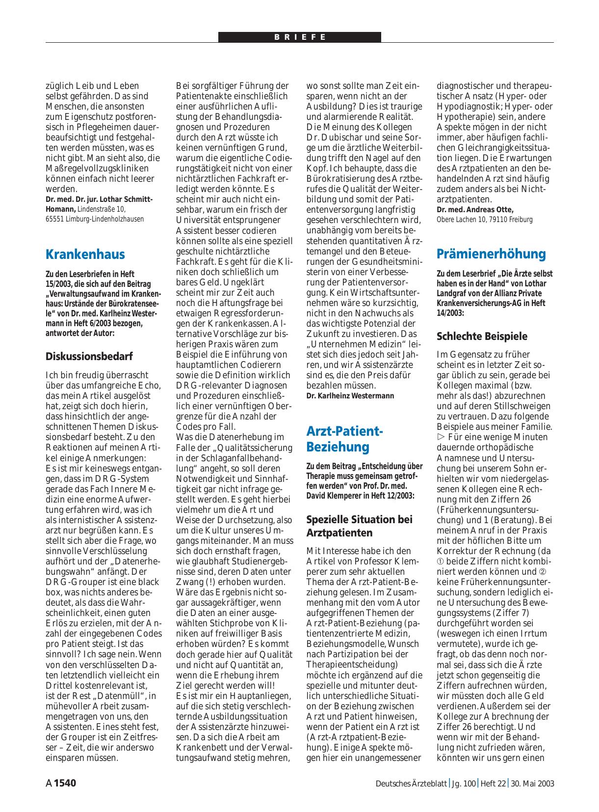 Vorschauseite 1: Prämienerhöhung: Schlechte Beispiele