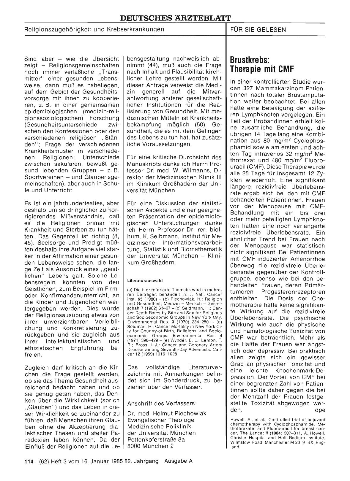 Vorschauseite 1: Brustkrebs: Therapie mit CMF