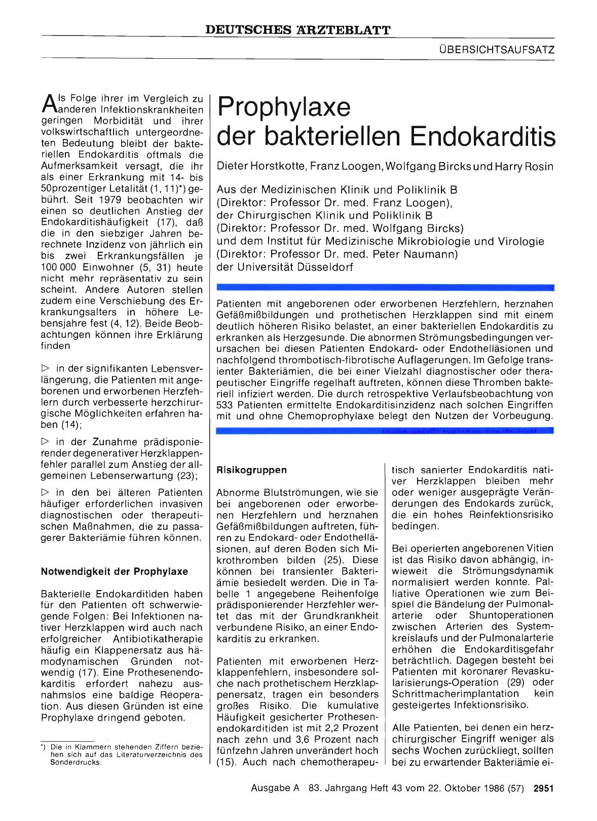 Vorschauseite 1: Prophylaxe der bakteriellen Endokarditis