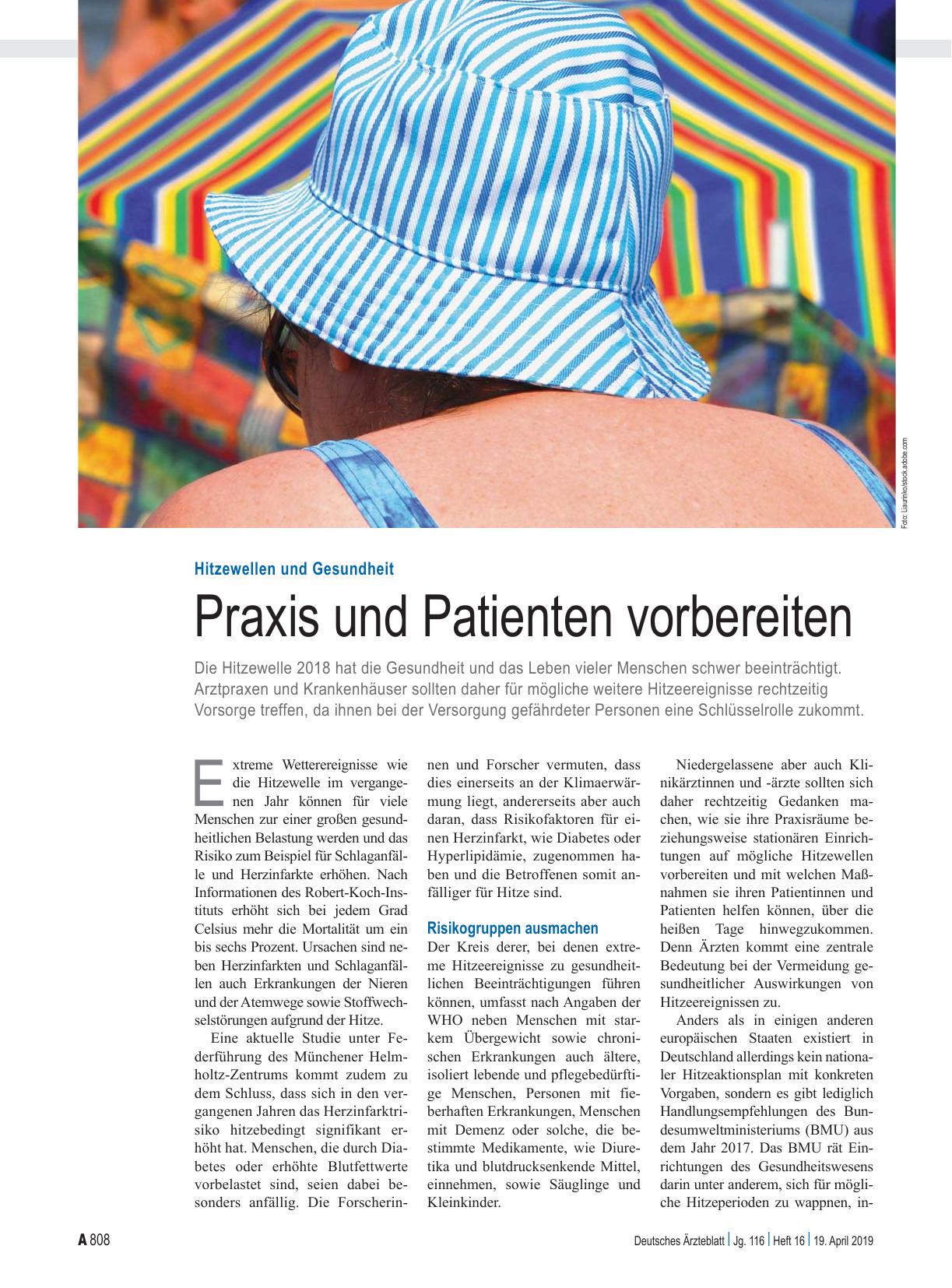 Vorschauseite 1: Hitzewellen und Gesundheit: Praxis und Patienten vorbereiten