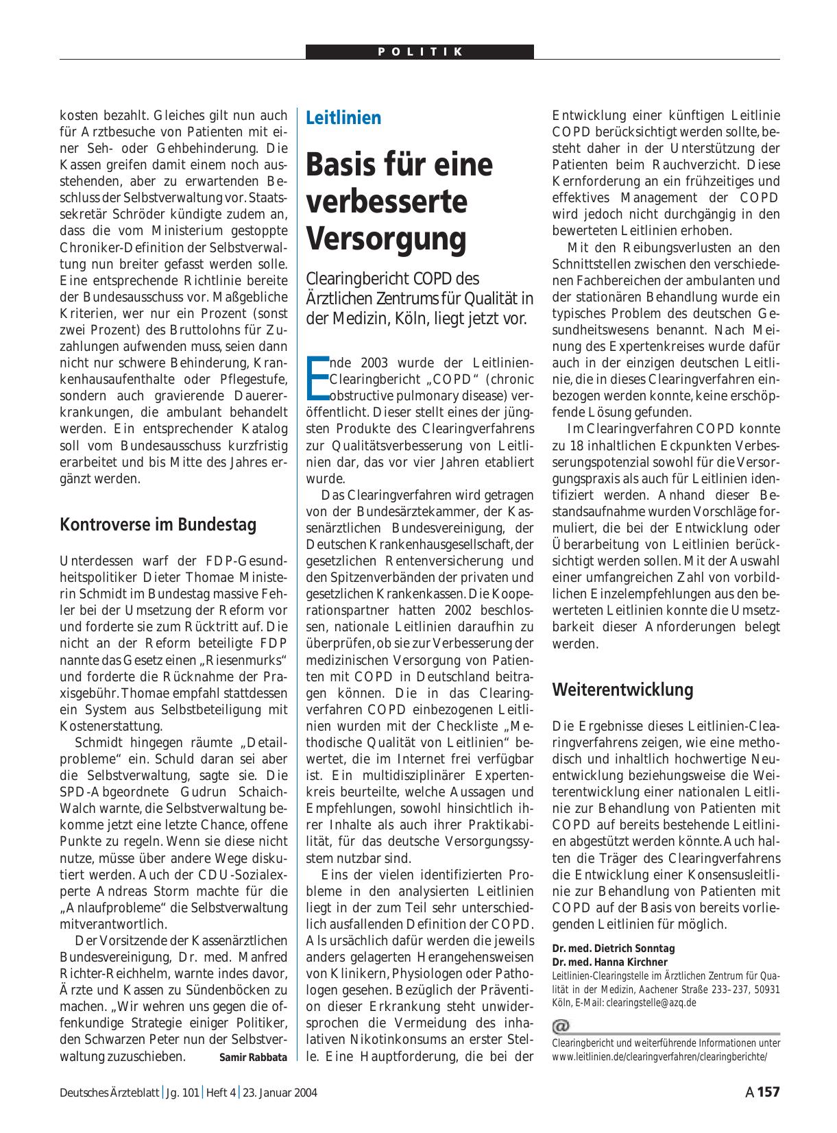 Vorschauseite 1: Leitlinien: Basis für eine verbesserte Versorgung